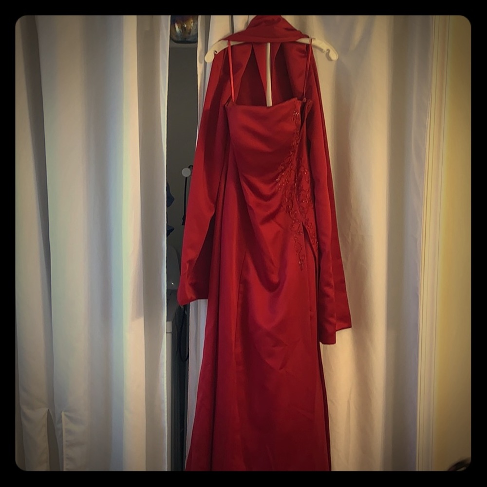 Bridesmaid dress with shawl